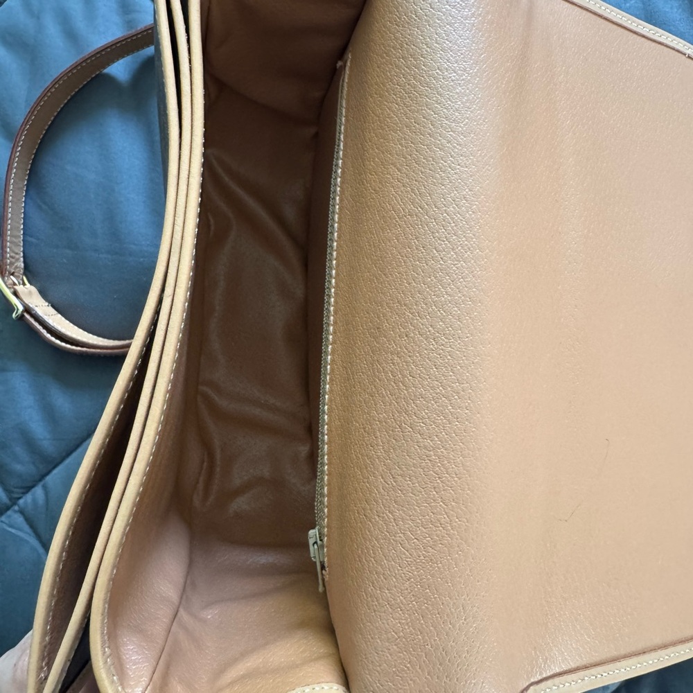 Vintage Celine Brown Leather Saddle Crossbody with Tan Trim - Picture 6 of 16